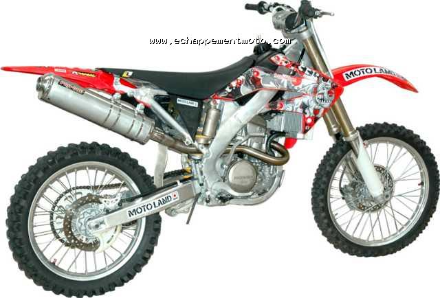 ECHAPPEMENT MOTO CROSS NINJA POT PROGUN OVALE HONDA CRF 250 2006 ALU POLI